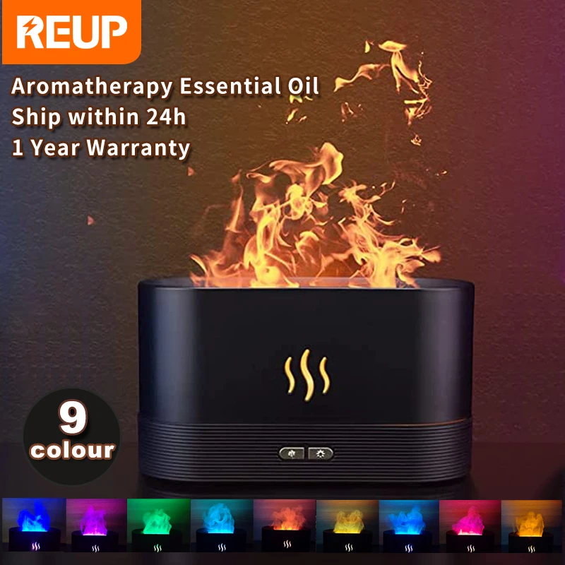 Reup Flame Aroma Diffuser Air Humidifier Ultrasonic Cool Mist Maker