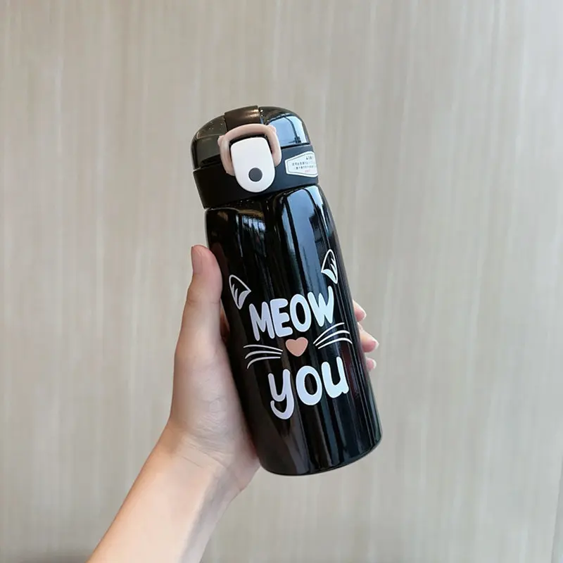 Stainless Steel Tumbler Thermocup  Cat Travel Thermos Cup Bottle -  350ml/500ml - Aliexpress