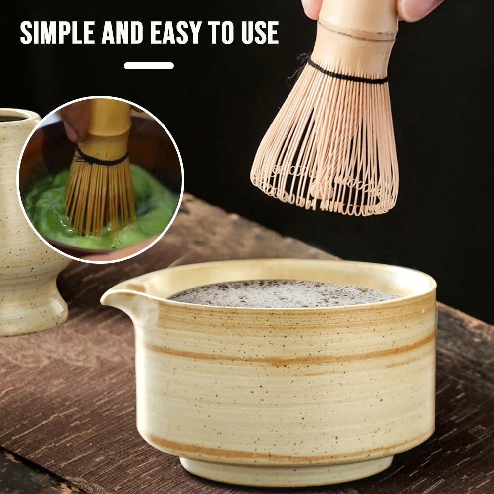 Japanese Matcha Tea Set - 4-Piece Bamboo Whisk Kit...