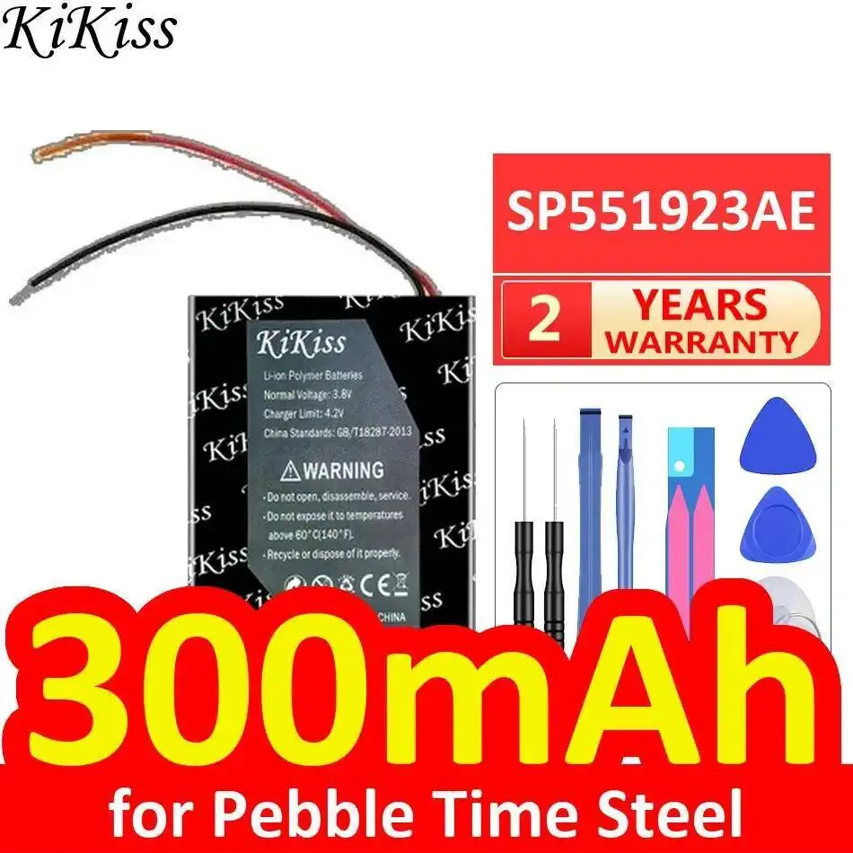 SP551923AE Batteria per orologio intelligente 300Mah Ecologico per Pebble Time Acciaio di lunga durata