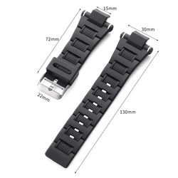 Casio G - Shock Replacement Soft Silicone Sport Band - Men's Waterproof Resin Strap, 15mm - 15mm (Black)