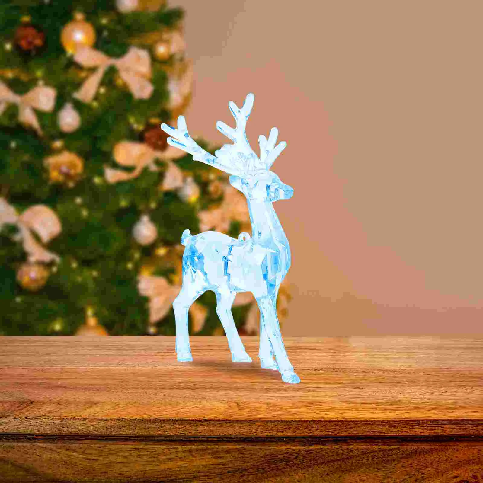 

2 Pcs Transparent Acrylic Crystal Christmas Elk Ornaments DIY Hanging 2pcs Clear Tree Deer Statue Supplies Xmas Decors Lovers