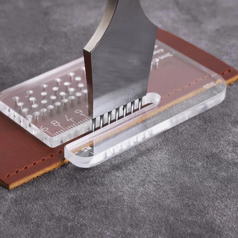 4mm thickened leather tool acrylic rounded corner cutting distance ruler transparent auxiliary manual leather tool