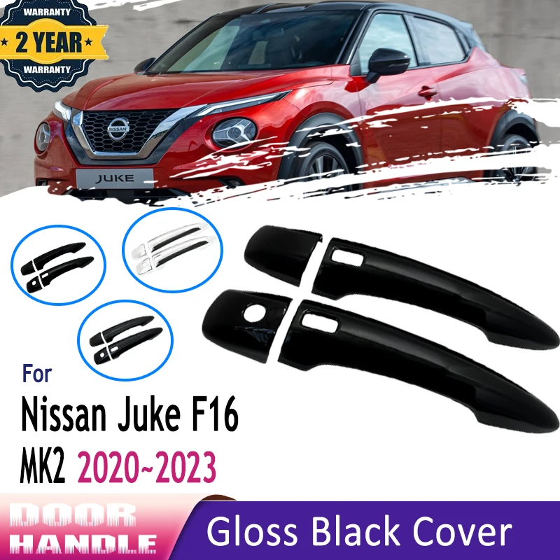 Coperture Maniglia Porta In ABS Cromato E Fibra Di Carbonio Per Nissan Juke 2021-2023 - Set Per 2 Porte, Adesivi Styling Auto