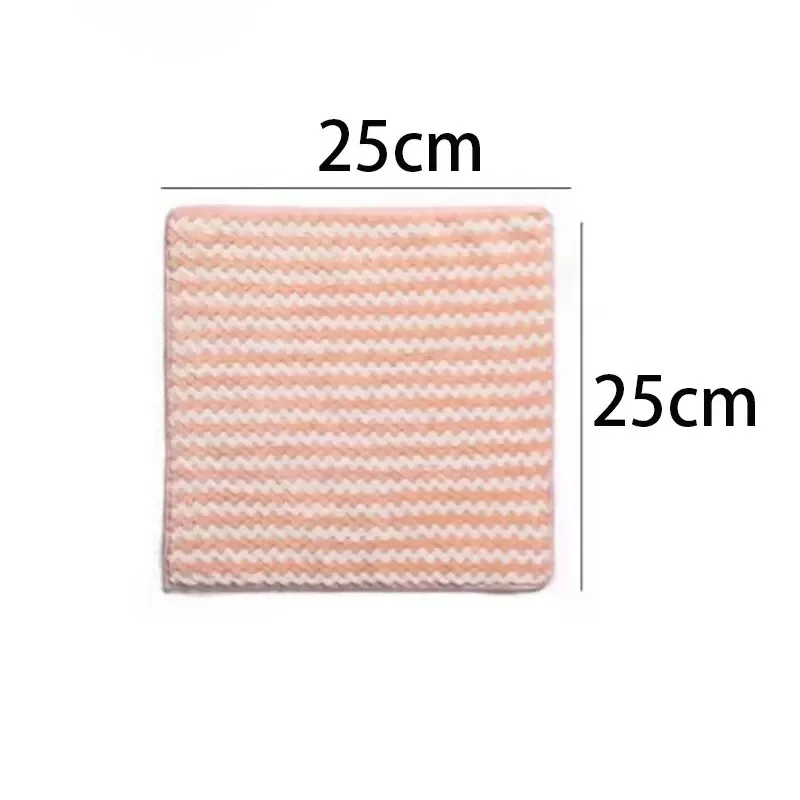 15pcs Coral Fleece Thickened Dish Cloth Does Not Stick To Oil Kitchen Household Absorbs Water Without Shedding Scouring Pad Rag scrub pads