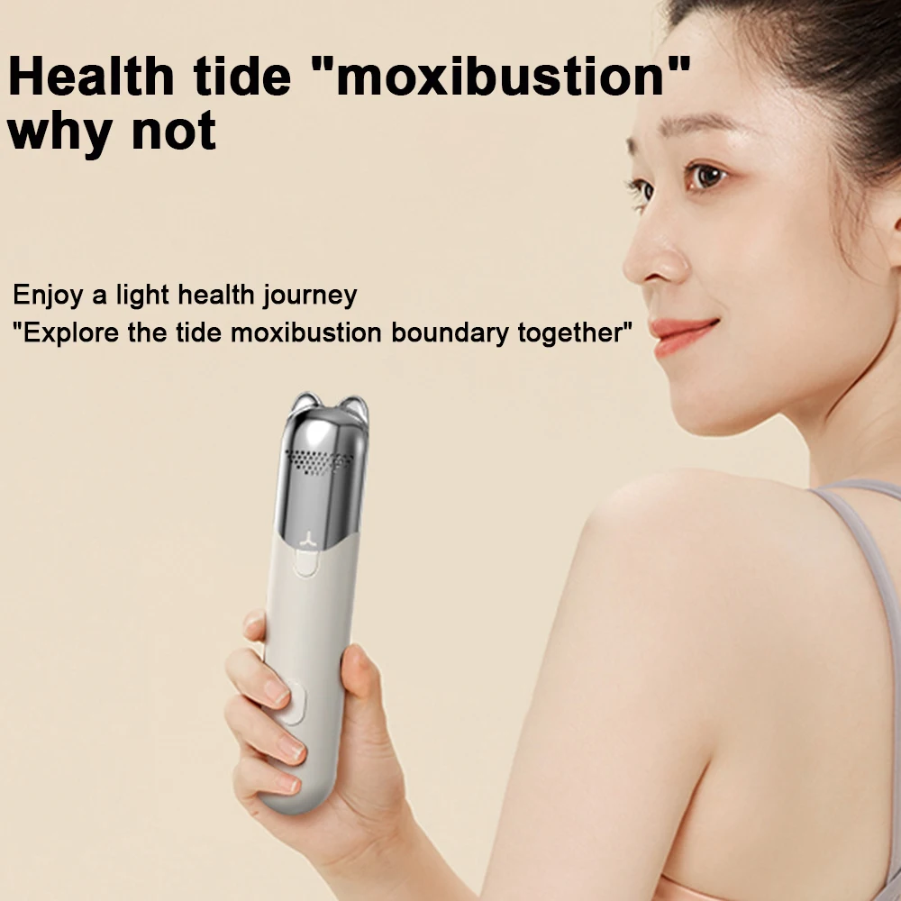Facial Beauty Massage Device Warm Moxibustion instrument Moxibustion Therapy Wormwood Herb Moxa Stick Rolling acupoint massager