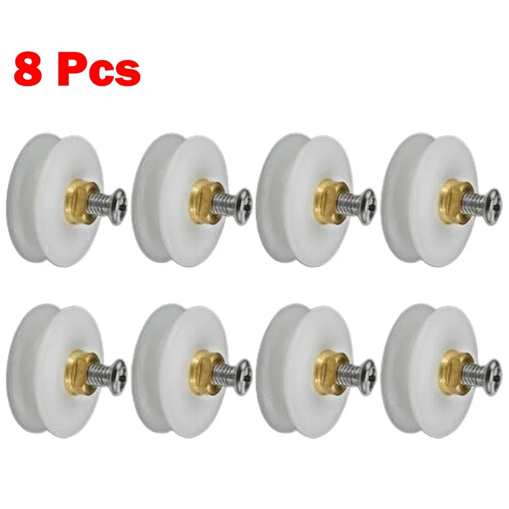 8 Stuks / Set Douche Deur Rollen Runners Wielen Vervangingsonderdeel Badkamer Glazen Deur Runner Schuifrol Voor Douchedeur