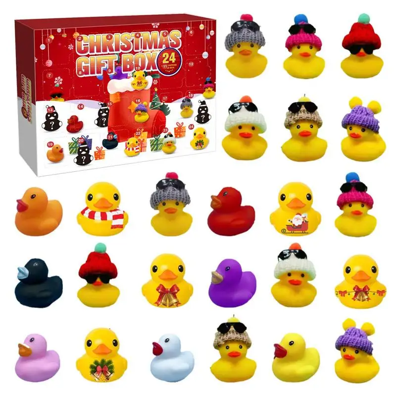 

Christmas Duck Advent Calendar Cute Rubber Duck 24 Days Countdown Gift Creative Ducky Bath Toy Christmas Decor Party Supplies