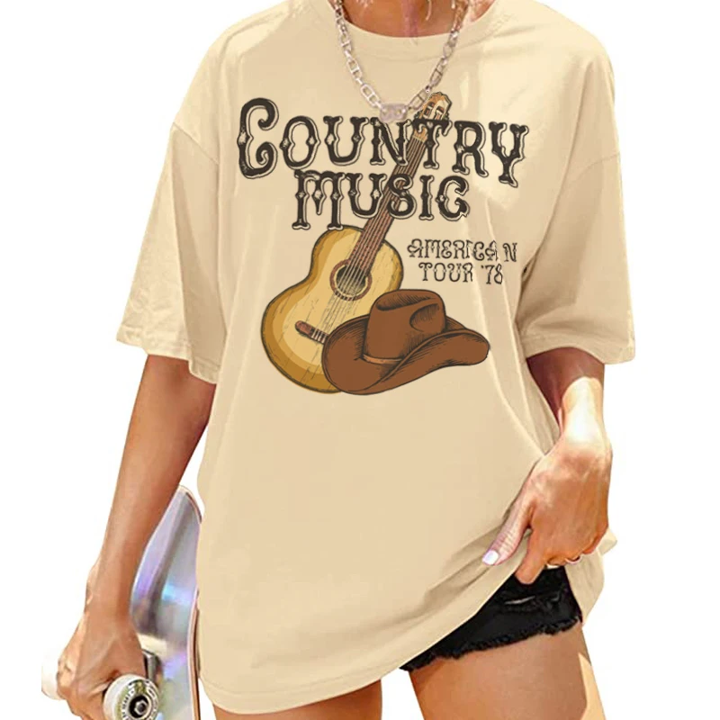 

1pcs Country Music Summer Funny T shirt For Women T Shirt Fashion tshirt women tops tees short sleeve Women t-shirt