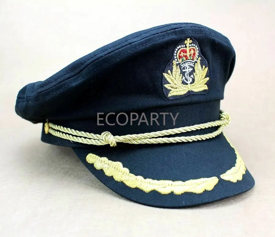

High Quality Black Airline Pilot Hat Cap Men Captain Fancy Dress Accessory accessories cosplay accessories