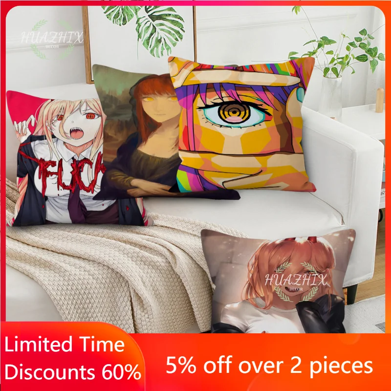 

Chainsaw Man Pattern Peach Skin Pillowcase Luxury Birthday Gifts Art Comfortable Sofa Car Seat Cushion Living Room Decorative