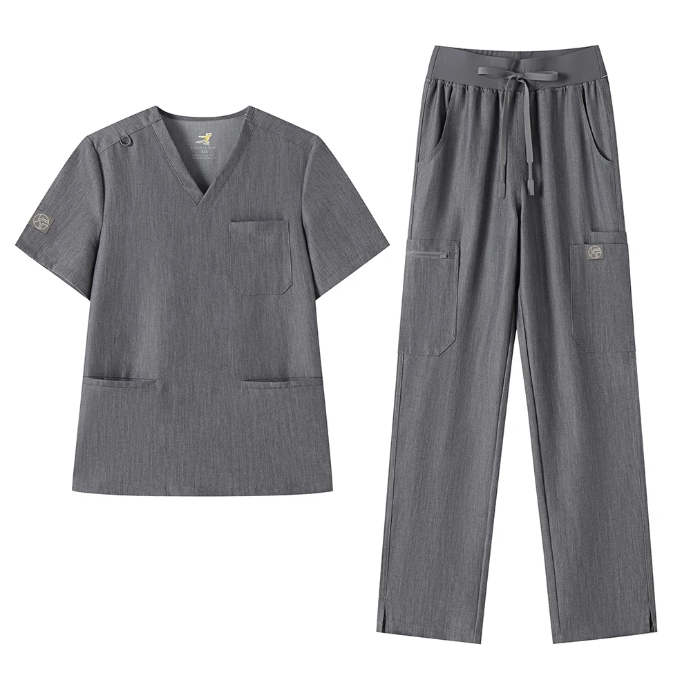 Set di scrub chirurgico da donna Top uniforme medica antibatterica con tuta di pantaloni Morbidezza Abbigliamento da lavoro impermeabile resistente alle rughe