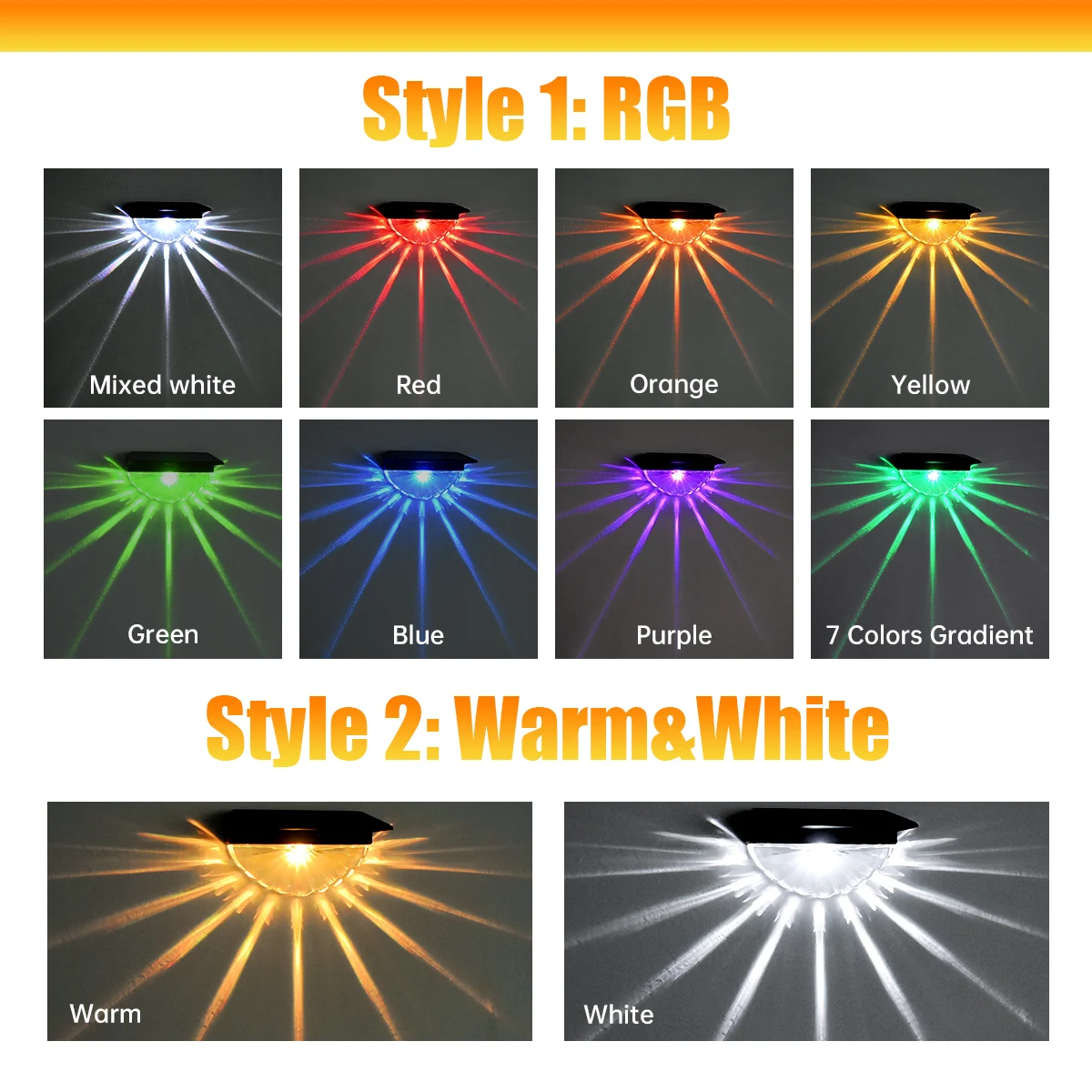 Luci Solari Esterno 318 LED 3 Lati Luce Solare Esterno 3 Modalità IP65