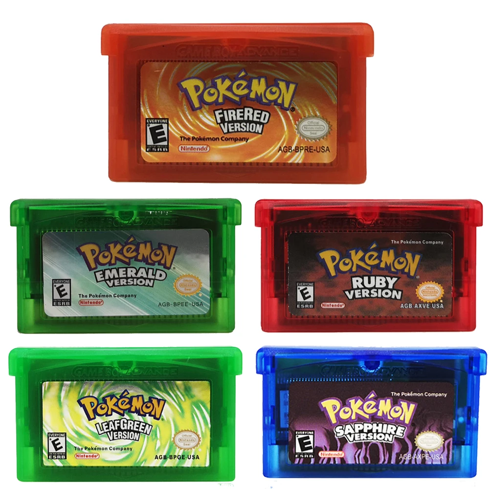 32 Bit GBA Video Game Cartridge Console Card Pokemon Emerald FireRed 32-bit-gba-video-game-cartridge-console-card-pokemon-emerald-firered