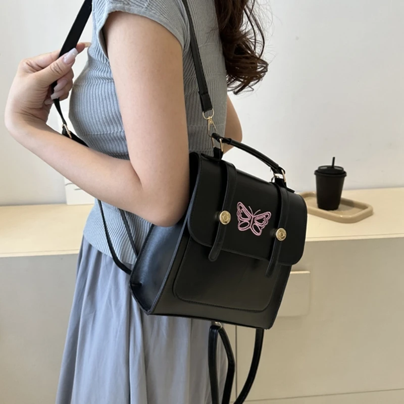 Travel Daypack Girls Backpack Embroidery ButterflyDesign Bookbags for Teen Girl Student Schoolbag Rucksack Pack Book Bag