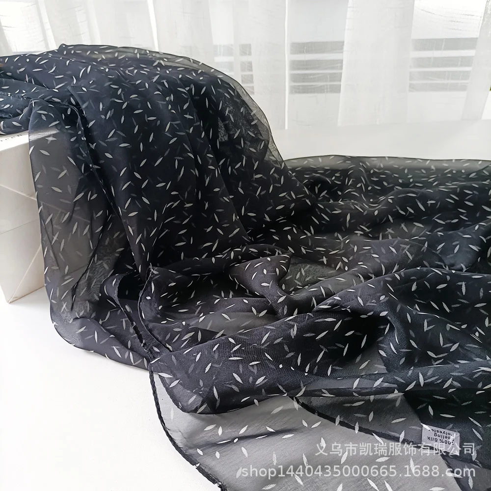 Crepe Georgette Scarf Vintage Polka Dots Light Breathable 180*70cm Summer Foulard Soft Beach Towel Kerchief Head/Hair Scarve