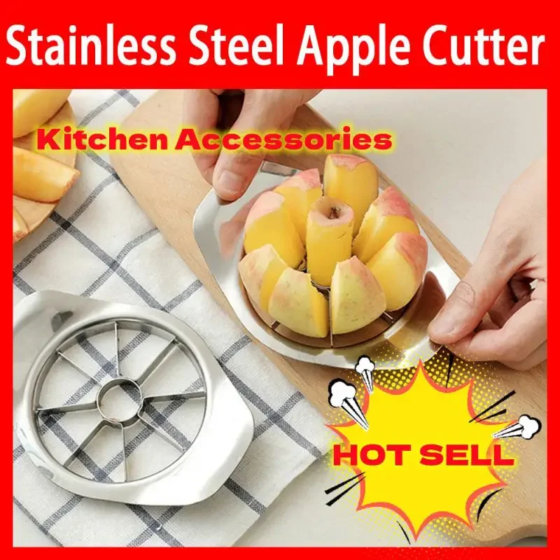 Stainless Steel Apple Cutter Kitchen Accessories Creative Slicer Vegetable Fruit Tool Fruit Split Cutting Kitchen Gadget Tools