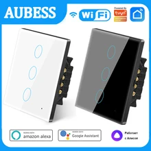 

Smart Touch Switch WiFi Smart Light Switch Tuya/smart Life APP Control EU Standard 1/2/3/4 Gang Works With Alexa Google Home