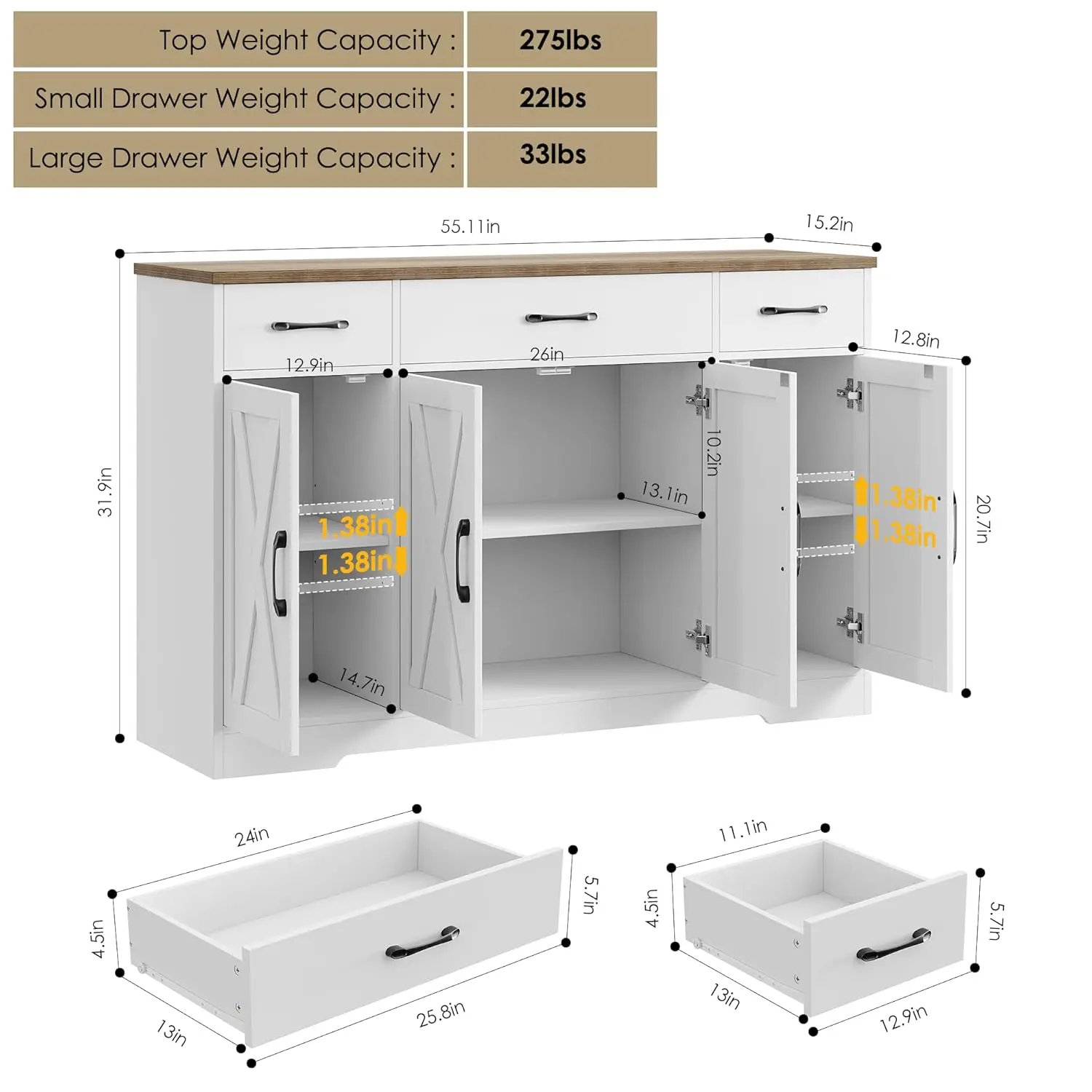 Farmhouse Buffet Cabinet 3