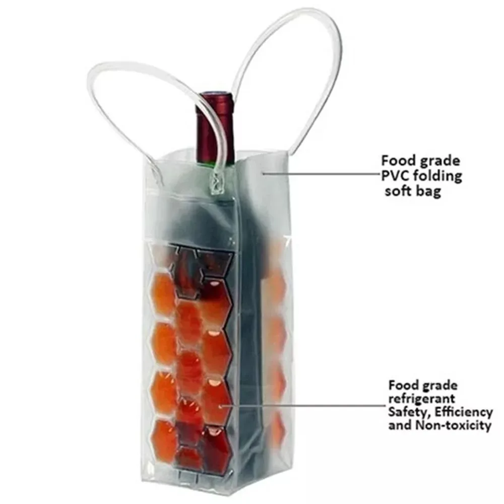 New Outdoor Beer Iced Tote Bag Portable PVC Insulated Red Wine Handbag Practical Gift Bag Wine Bottle Freezer