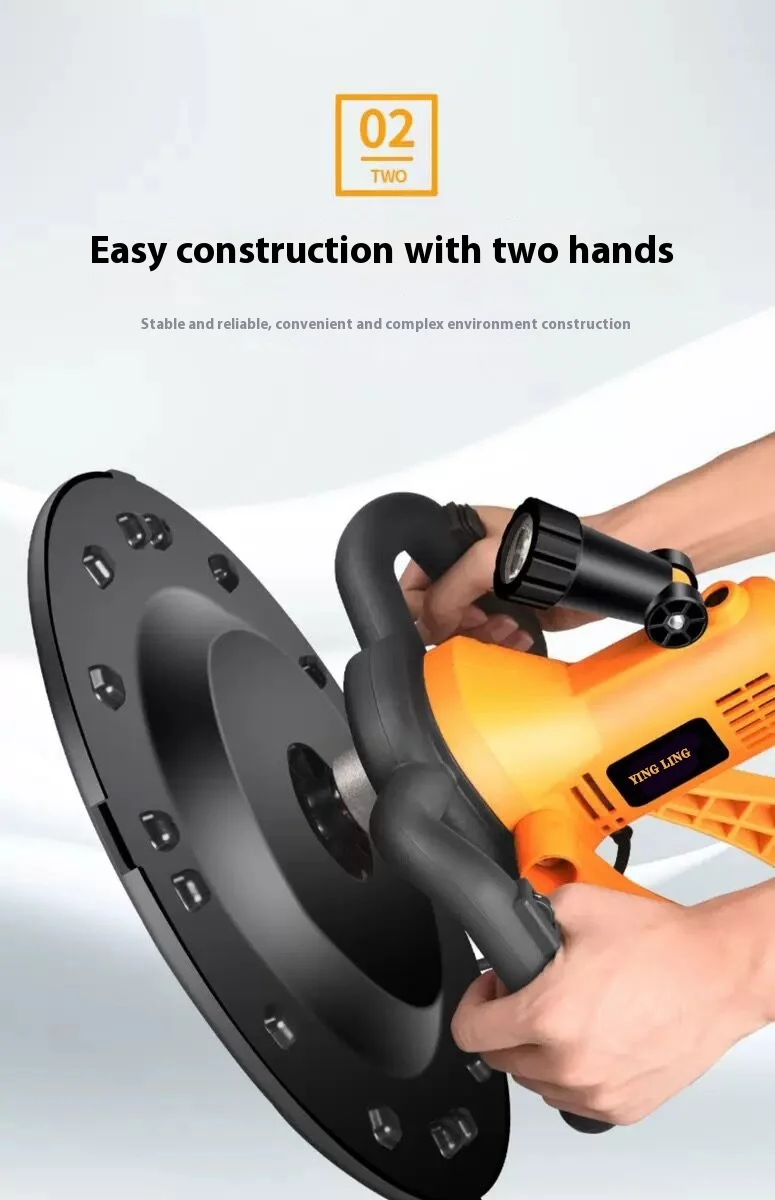1700W Cement Polishing Machine Electric Wall Smoothing Machine 6 Adjust Speed Co