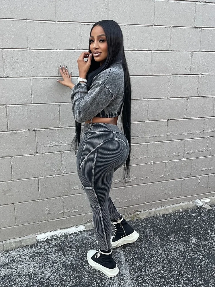 Wmstar Two Piece Sets Wholesale Casual Pants Sets Zipper Stretch Top and Trousers Matching Tracking Suit Drop Shopping 2025