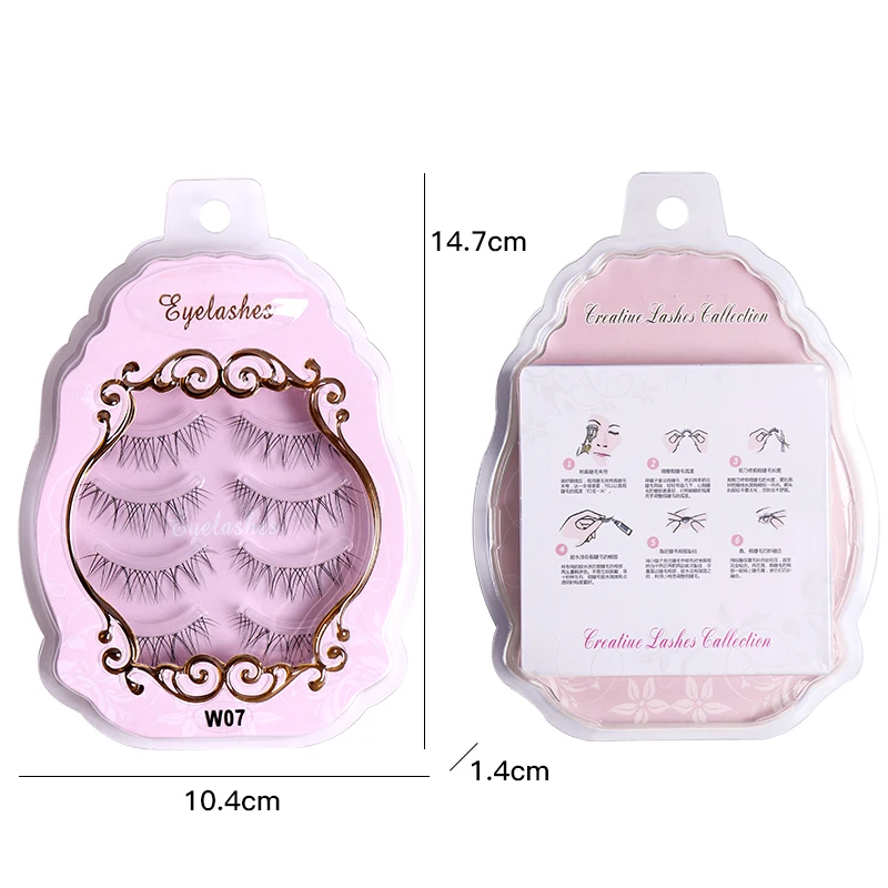 3/4 Pairs half eyelash transparent stalk invisible band faux mink lashes reusable false eyelashes natural fluffy LTWEGO