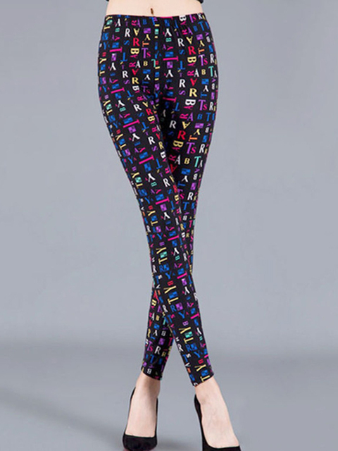 CUHAKCI Leggings Women Colorful Digital Print Sexy Leggings Stretch Workout Push Up Trousers Fitness Pants