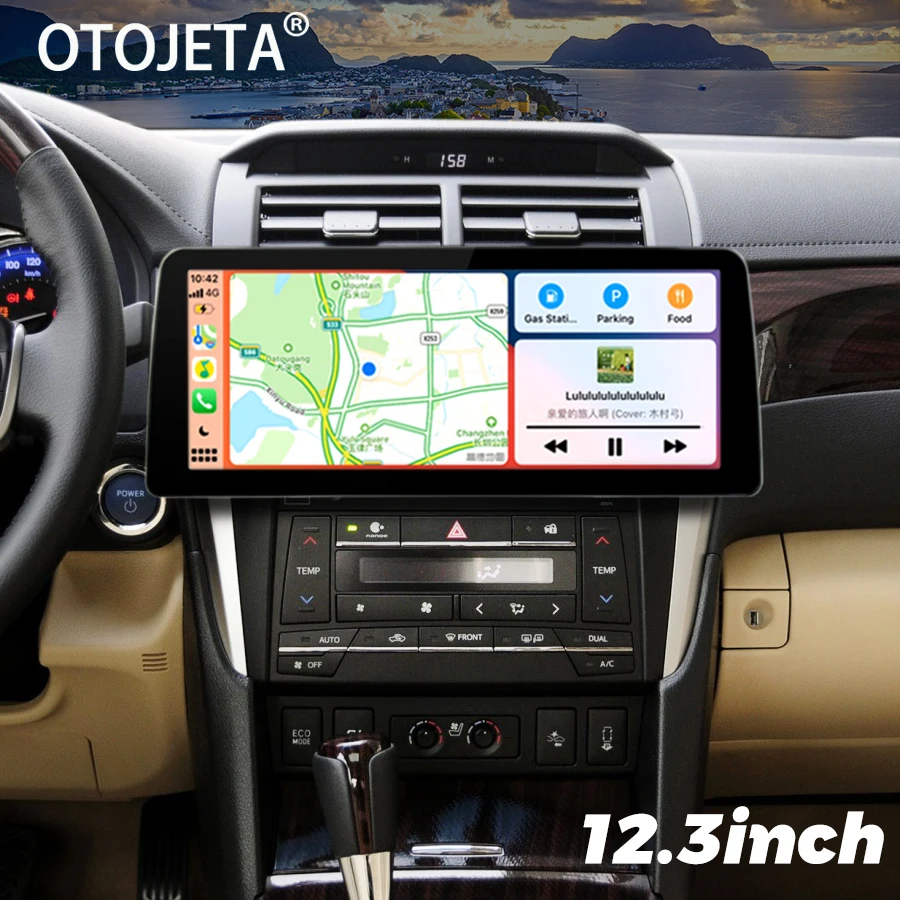 

Автомобильный видеопроигрыватель с экраном 12,3 дюйма 1920*720 на Android 13, радио, стерео для Toyota Camry 2015-2017, GPS, мультимедийный Carplay, головное устройство