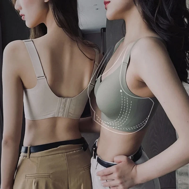 Womens Bra Seamless Comfort Lingerie Sports Padded Tops Sexy Wireless Underwear Soft Support Wide shoulder straps Intimates