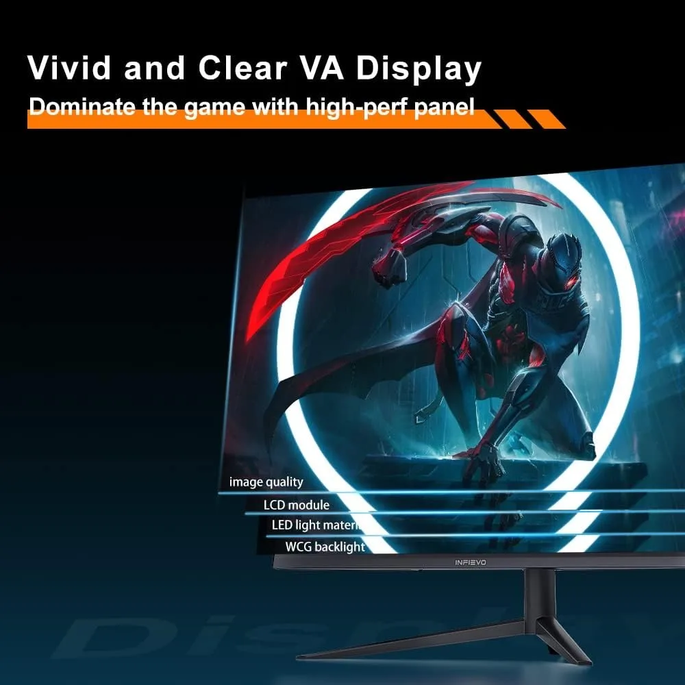 Gaming Monitor 27 Inch QHD 1440P Computer Monitor 165Hz VA 1ms Built-in Speakers, FreeSync, Ultra-Thin PC Monitor 4