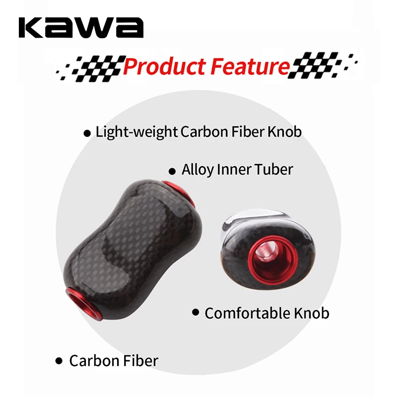 kawa 1pc Fishing Reel Carbon Fiber Knob For Shimano Daiwa Reel Handle Knob  Include 2pc Bearings Fishing DIY Reel RockerAccessory - AliExpress