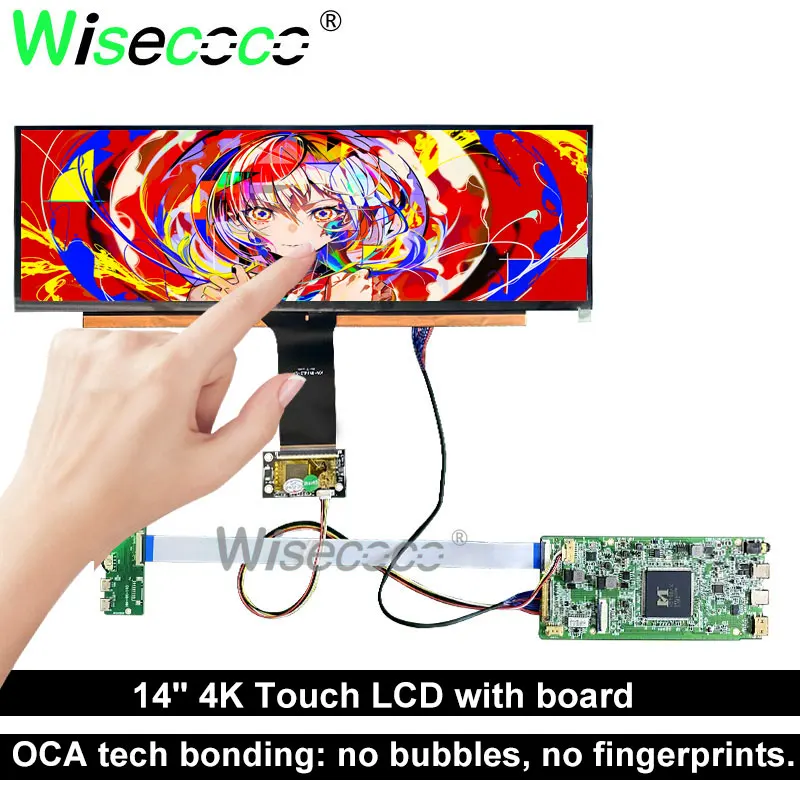 Wisecoco 14 Inch 3840x1100 4K Stretched Bar Touchscreen Potable