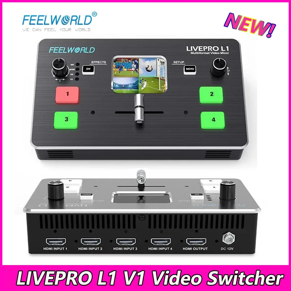 Фото FEELWORLD LIVEPRO L1 V1 переключатель прямой трансляции видео вход HDMI-совместимый USB3.0 многоформатная студийная камера предварительного просмотра записи №1