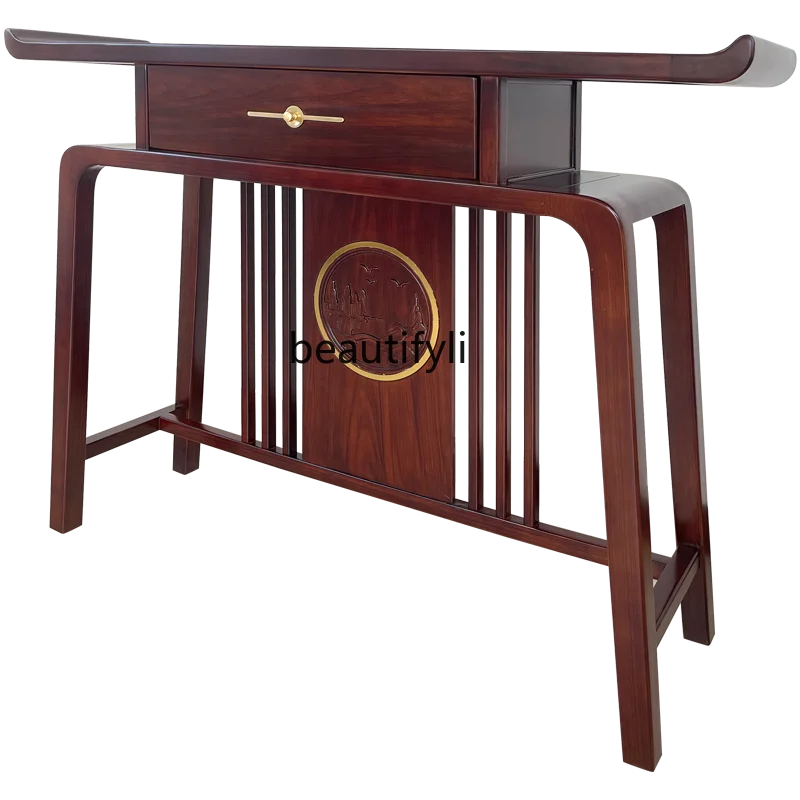 

New Chinese Style Console Rosewood Living Room a Long Narrow Table Side View Entrance Cabinet Hallway Altar