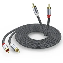 Premium Stereo RCA Cable - Male to Male Audio Connection for Home Theater and Sound Systems (Sliver)