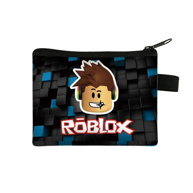 New Roblox Children\'s Coin Purse Student Portable Cartoon Small Wallet Coin Key Polyester Storage Bag Children\'s Toys Gifts