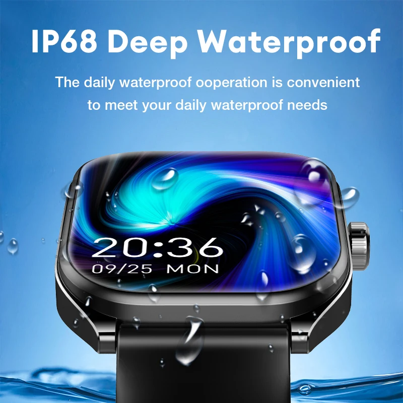 AOLON Smart Watch 2.01'' AMOLED Curved Screen IP68 Waterproof Bluetooth 5.3 Call AI Vioce Assistant Fitness Smartwatch for Men 5