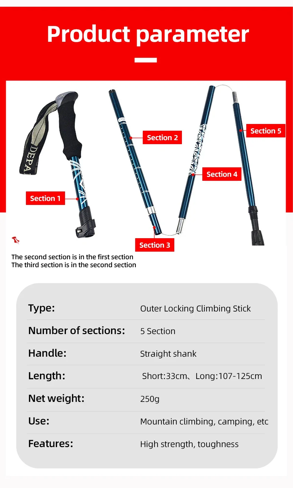 Bastone da trekking telescopico per escursionismo e nordic_voghion.com
