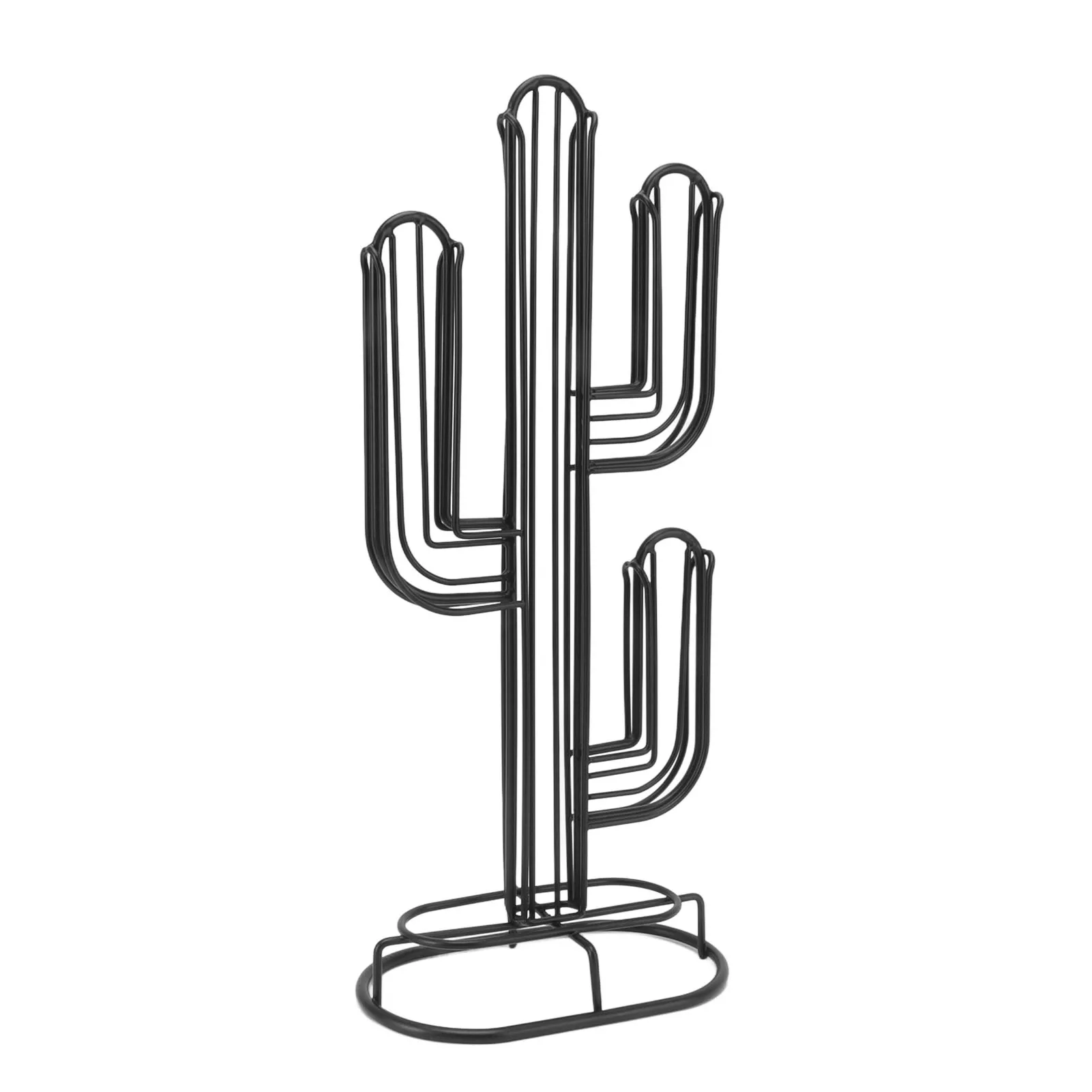 Coffee Capsule Stand Black Compact Cactus Shaped Coffee Pod Stand for Family Member for Kitchen