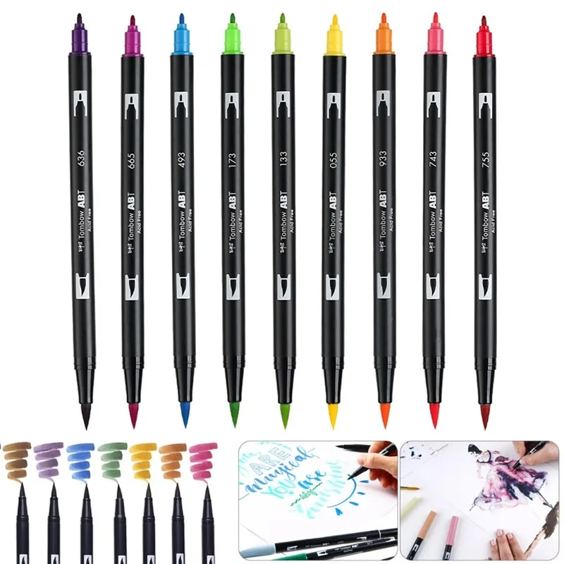 

24 Color Single Japanese Double Head Color Pen Hand Ledger Painting Marker Student Diary Graffiti Decorative Art Watercolor Pen
