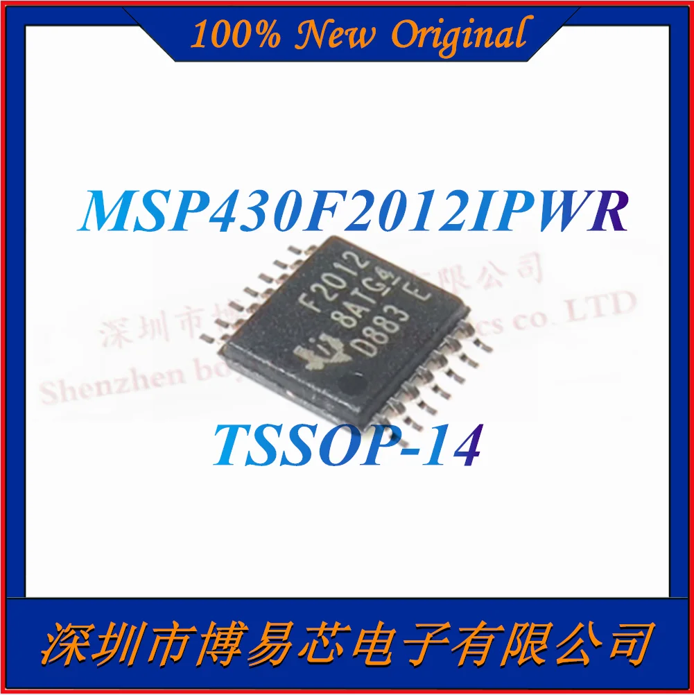 

NEW MSP430F2012IPWR 16MHz MCU Chip with 2KB Flash, 128B SRAM, 10-bit ADC, Timer and I2C SPI TSSOP-14