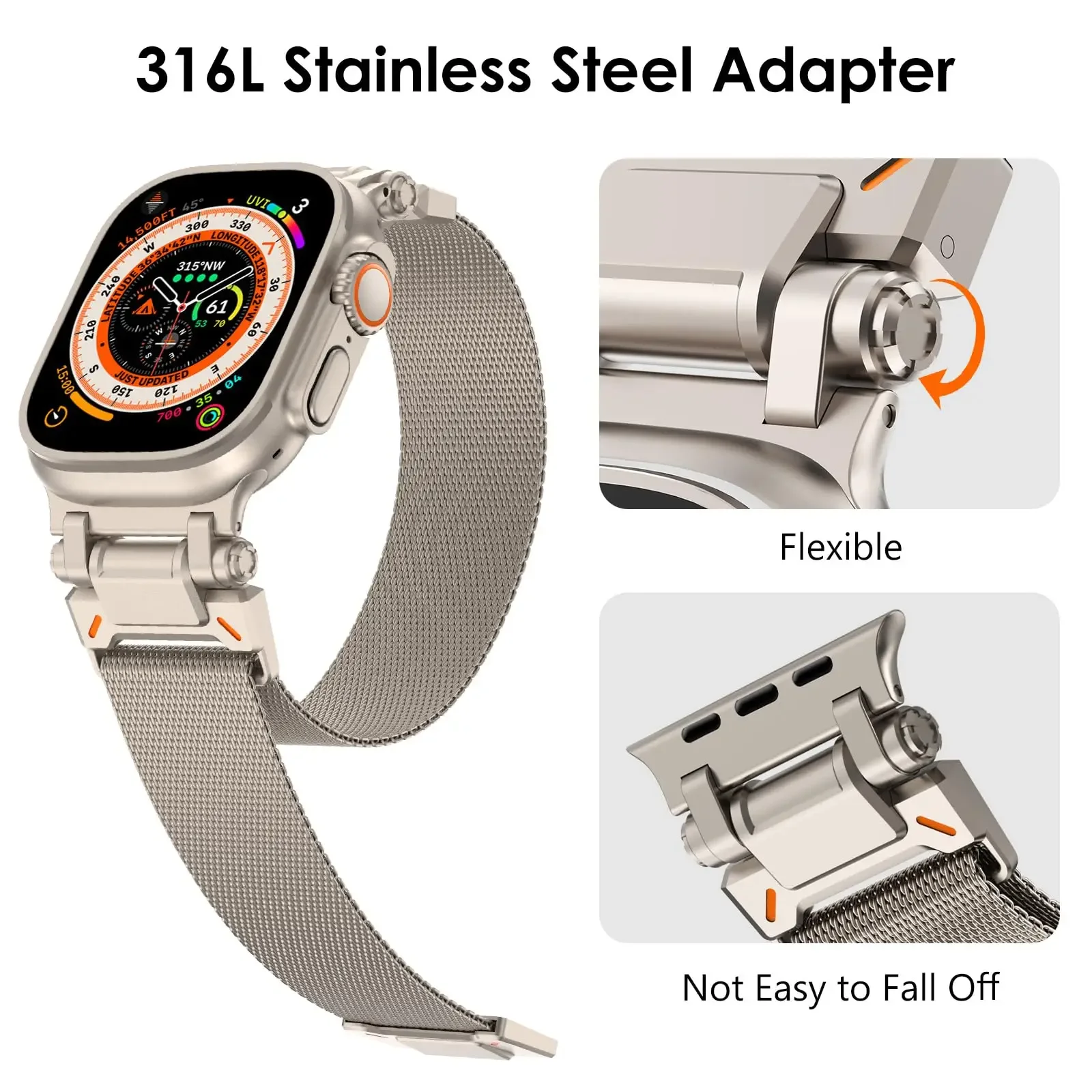 Stainless Steel Magnetic Milanese Loop Watch Band Strap