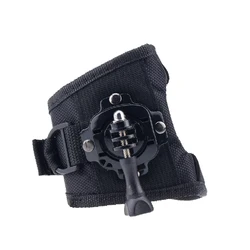 Versatile 360° Rotation Glove Wrist Strap Mount - Black color