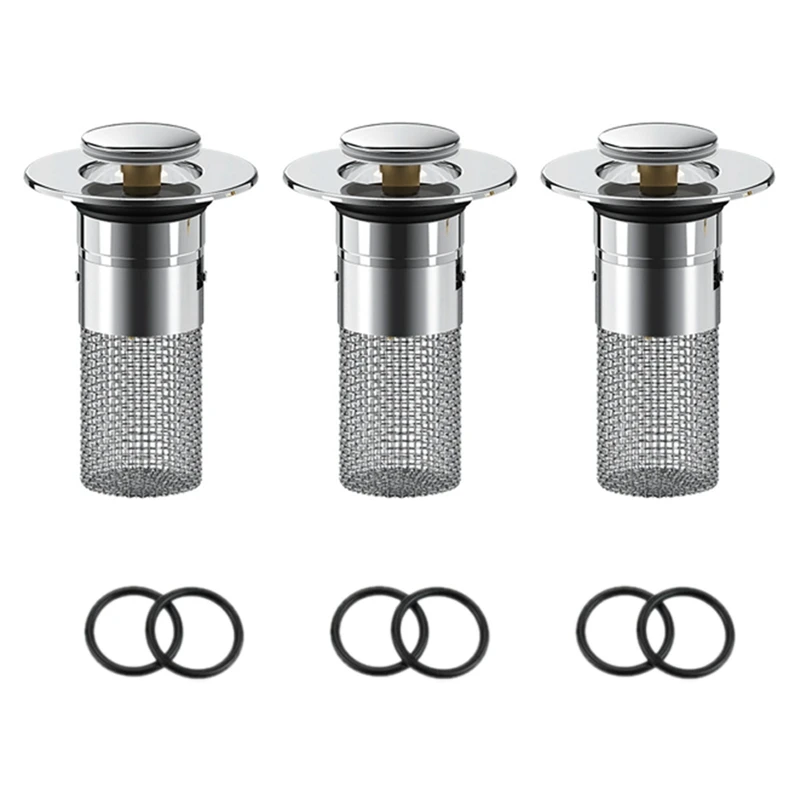 

Ситечко для слива раковины в ванной комнате, ситечко для слива раковины в ванной комнате, стопор для слива, прост в использовании (3 шт.)