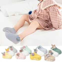 Chaussettes antidérapantes pour bébés filles et garçons, lot de 3 paires, en coton, respirantes, à Tube court, pour enfants, vente en gros 