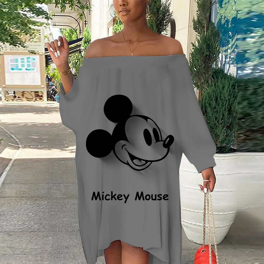 Vestido Sexy de Minnie Mouse para mujer, vestidos de fiesta de Mickey Mouse  con cuello oblicuo, ropa de Disney, elegante, de lujo, sin tirantes| | -  AliExpress