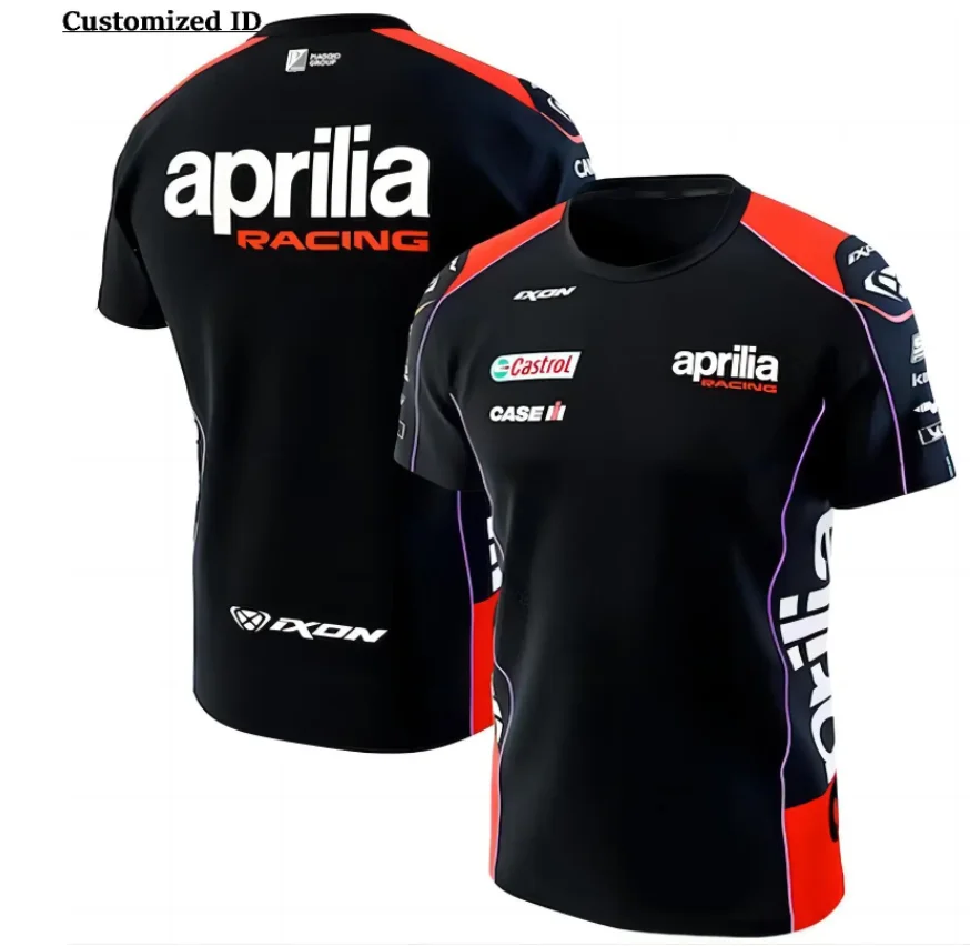 2024 Aprilia Moto Racing Streetwear Gulf T-Shirt Stampa 3D Uomo Estate Oversize Moda Girocollo T-Shirt Bambini Tees Top