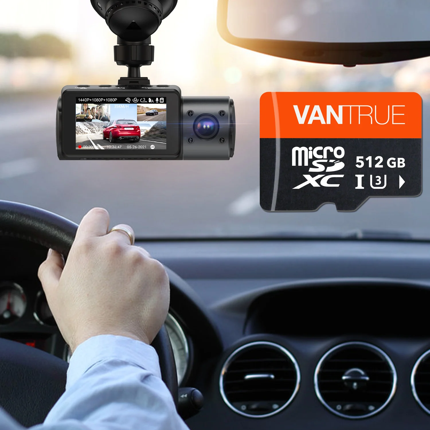 Vantrue- ķ GPS ̼, 512G 256G 128G 64G TF SD ī  U3 V30 Ŭ 10 4K UHD   