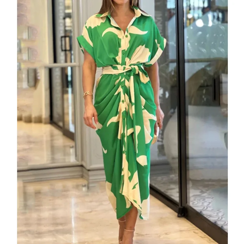 

Women irregular long shirt dress